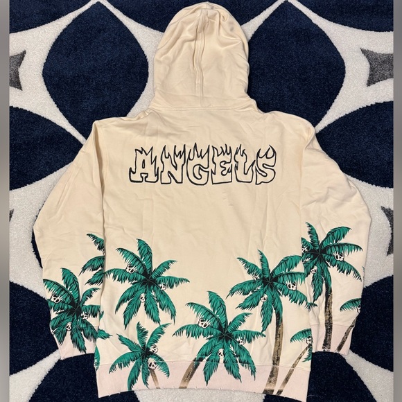 Palm Angels Skull Tree Island White Hoodie Men’s Large - Picture 4 of 4